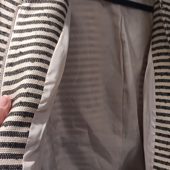 Loft Outlet Blazer Jacket Military Academia Mandarin Collar Stripes Size XL - Picture 9 of 9